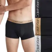Men’s Calvin Klein 3-Pack Microfiber Stretch Low-Rise Trunks/Black