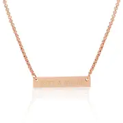 Personalised Name Plate Bar Necklace In Rose Gold