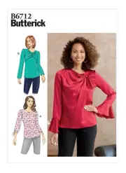 Butterick Sewing Pattern B6712 Misses Top Blouse Loose Fitting Sizes 6-14 UNCUT