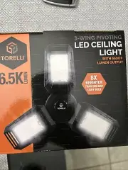 Torelli 3-wing LED CEILING LIGHT With 6500+ Lumen Output, Garage / Work Light