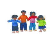 PlanToys African American Wooden Doll Family