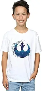 [Absolute Cult] Star Wars The Rise Of Skywalker Resistance Symbol Wave Boys T-Shirt White 12-13 years