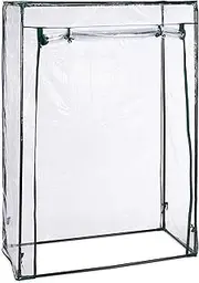 Relaxdays Tomato Greenhouse, PVC Film, Walk-in, Foil Propagator Tent with Door, HWD 150 x 100 x 50 cm, Transparent/Black, Steel