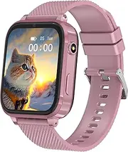 Toloso 4G Kids Smart Watches Girls, GPS Watch for Kids with Pedometer Video Call Chat Message Puzzle Games Camera Flashlight Alarm Clock Class Mode & SOS, GPS Tracker Watch for Kids Age 5-12 (Pink)