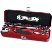 SIDCHROME 1/4" Drive AF/Metric Socket Set - 23 Piece SCMT12110