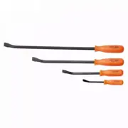 4 Pc Mechanic Pry Bar Tools Set Flat Curved Heel Bars Automotive Shop Home