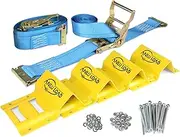 ANLU LOAD Wheel Chock Tie Down Kit,Wheel Tie Down Straps,E Track Tie Down System for ATV,Utv,Construction Equipment&Small Tractors.