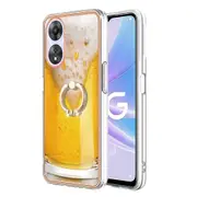 For Oppo A58 5g/a78 5g Electroplated Phone Case Ring Kickstand 2.0mm Tpu Imd Cover