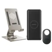 Momax Wireless Powerbank, Premium Universal Phone Stand & Samsung Galaxy SmartTag2 Black [MPPMOX001661B]