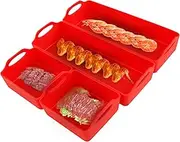 Abizarch 4Pcs Silicone Sheet Pan Dividers Set Non-Slip Silicone Oven Trays Heat-Resistant Baking Pan with Handles Reusable Silicone Baking Pan Divider for Oven Microwave Dishwasher Safe ZHAZHAMO