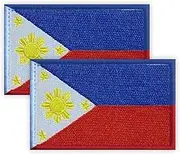 2 PCS Philippines Patch,2×3.15 inch Embroidered Applique Filipinos 8×5 CM Patches with Hook Back Tag for DIY Cloth Bag Trousers Backpack Hat