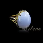 【SELENE】紫羅蘭翡翠18K金戒(A貨翡翠鑽石8588)