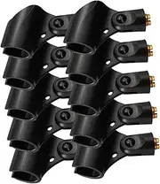 ERINGOGO 10pcs Microphone Clip Holder Clamp with Female Adapter for Handheld Microphone Stable Wireless Design for Audio Recordings Various Settings