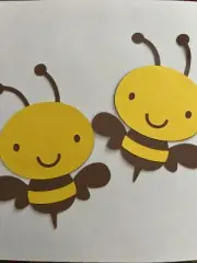 Bumble Bee Paper Piece For Scrapbook pages Handmade Yellow And Brown