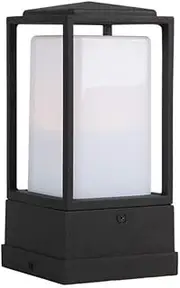 Outdoor lamp Simple Square Waterproof Swimming Pool Pillar Light E27 Black Metal Aluminum Outdoor Patio Fence Column Lamp Villa Hotel Landscape Decora
