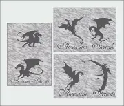 Reusable - Dragons - Stencil Pattern small scale A4