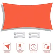 13x7FT 97% UV Block Rectangle Sun Shade Sail Canopy Outdoor Pool Watermelon Red