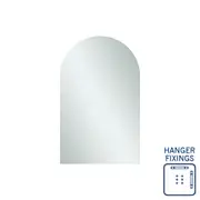 Thermogroup Aspen Polished Edge Arch Mirror 500x800mm with Hangers AC5080HN
