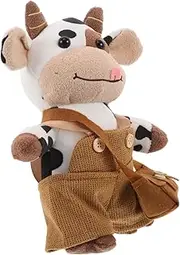 TOKIDNY Cute Cow Plush for Car Decoration Soft Stuffed Animal Doll Fluffy Cow Shape Ornament for Home Rv Decor Adorable Plush