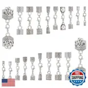 PH PandaHall 20 Sets 10 Styles Leather Cord End Caps Alloy Cord End Caps with