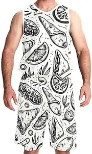 [KQNZT] Basketball Jersey, Basketball Jersey for Women, Athletic Shirts for Team Scrimmage, Mexican Food Taco Tomato Chili