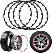 Rim Protectors for Car, Universal Wheel Rim Decorative Protection Ring Anti-Scratch Car Wheel Hub Rim Edge Protector 16-20''(Black,19in)