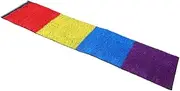 NOLITOY Artificial Grass Playground Mat Vibrant Rainbow Design for Use Easy to Track Mats for Play Areas and Imaginative Play