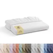 100% Cotton Percale Fitted Sheet, Queen Size, White, 1 Deep Pocket Fitted She...
