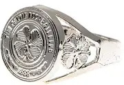 Celtic FC Silver Plated Crest Ring (UK Size: Large) (Silver)