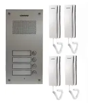 COMMAX Audio Intercom KIT. 1x 4 Buttons Panel, 4x Audio Phone,1x Power Adapter