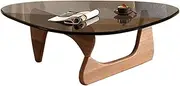 Exquisite Sofa Side Table, Small Living Room Glass Coffee Table, Solid Wood Bracket Creative Sitting Low Table, Irregular Minimalist Leisure Table (Color : D, Size : 82X57X40CM)