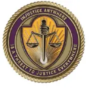 Legal Medallion for Box Cremation Urn/Flag Case - 2 Inch Diameter