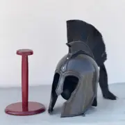 Medieval Black Knight Troy Achilies Helmet With Black Plume