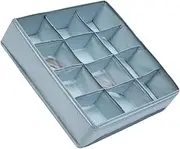 Parliky Underwear Storage Box Lid 12 Cell Drawer Storage Box for Linen Socks and Undies