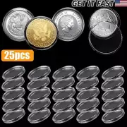 25x 40mm Clear Airtight Holder Capsule Case for 1 oz. Silver Britannia Coins