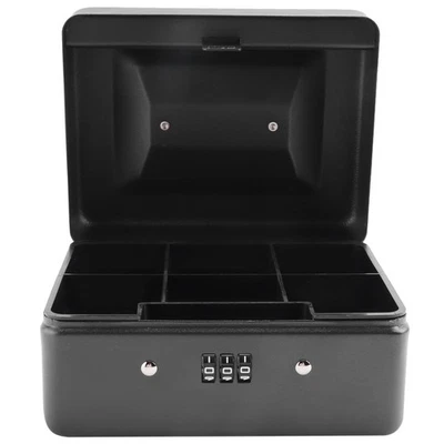 Metal Coin Box with Locking Storage Tray - Small Coin Box with Combination8764