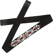 [Healeved] Women Rhinestone Stretchy Dress Belt Elegant Elastic Waist Belt for Gowns Formal Dresses Casual Outfits Comfortable Versatile Accessory