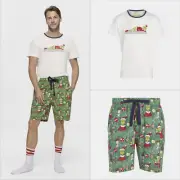Peter Alexander Mens Christmas The Grinch Tee & Mid-Short Pyjama Set Medium NWT