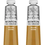 2x Winsor & Newton 200ml Winton Oil Colour Paint Artist/Craft Yellow Ochre