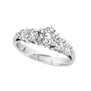 1.38 CT. T.W. Natural Diamond Engagement Ring in Solid 14K White Gold