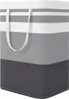 Large Collapsible Laundry Basket Hamper, Freestanding, 75L, Gradient Grey