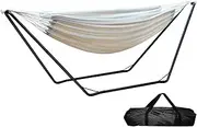 Gardeon Hammock, Single Bed Portable Camping Swing Hanging Chairs Hammocks Patio Backyard Porch Outdoor Indoor Furniture, 150kg Capacity Handcrafted Tassels White