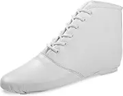 [Diamant] Guard Boots in White Leather with Split Rubber Sole Tournament Suitable Guard, Show & Jazz Dance Boots, White, 35 EU