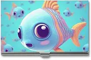 [VFMKT] Slim Metal Business Card Holder Portable Business Card Case Pocket Name Card Holder Cute Fish Wallet for Men Women Office Travel, style, One Size