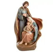 Silent Night Cloaked Mary and Joseph With Baby Jesus Figurine Statue 16 1/4 In