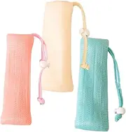 LALADEFIEE Exfoliating Soap Pouches 3pcs Mesh Soap Saving Pouches Bathing Soap Foaming Bags