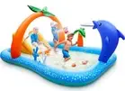 EVAJOY EJ-HF022 Inflatable Play Center Kiddie Pool with Slide & Sprinkler