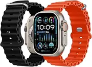 [HAYONLIY] Ocean Silicone Band Compatible with Apple Watch Band 42mm 44mm 45mm 49mm Women Men,Soft Breathable Sport Replacement Straps for iWatch Series 10 9 8 7 6 5 4 3 2 1 SE Ultra 2 1