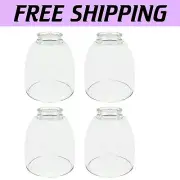 Heat-Resistant Clear Glass Shades, 4-Piece Set, 2-1/8" Fitter for Light Fixtures