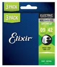 Elixir 3 Pack 16550 Optiweb Nickel-Plated Steel Electric Guitar Strings 9-42